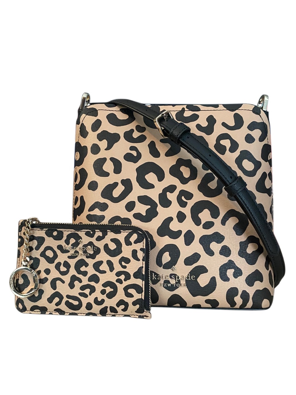 Kate Spade New York Darcy Graphic Leopard Small Bucket Bag Bundle